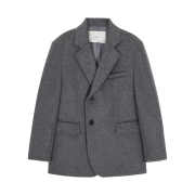 Dunst Layered Heavy Wool Blazer Melange Grey