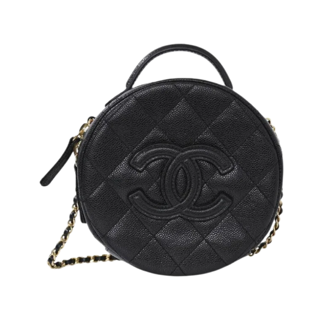 AS3875-B10380-94305 Chanel Small Vanity Case Grained Calfskin & Gold Black