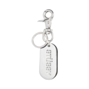 Stussy Metal Tag Keychain Silver