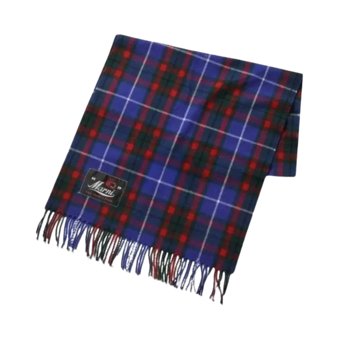 마르니 울 타탄 스카프 마자린 블루(Marni Wool Tartan Scarf Mazarin Blue)