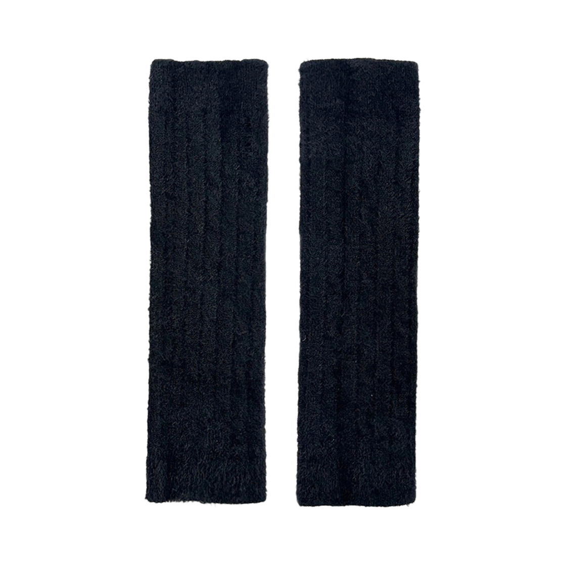 니티드 헤어리 퍼 케이블 핸드워머 블랙(Knitted Hairy Fur Cable Hand Warmer Women Black)