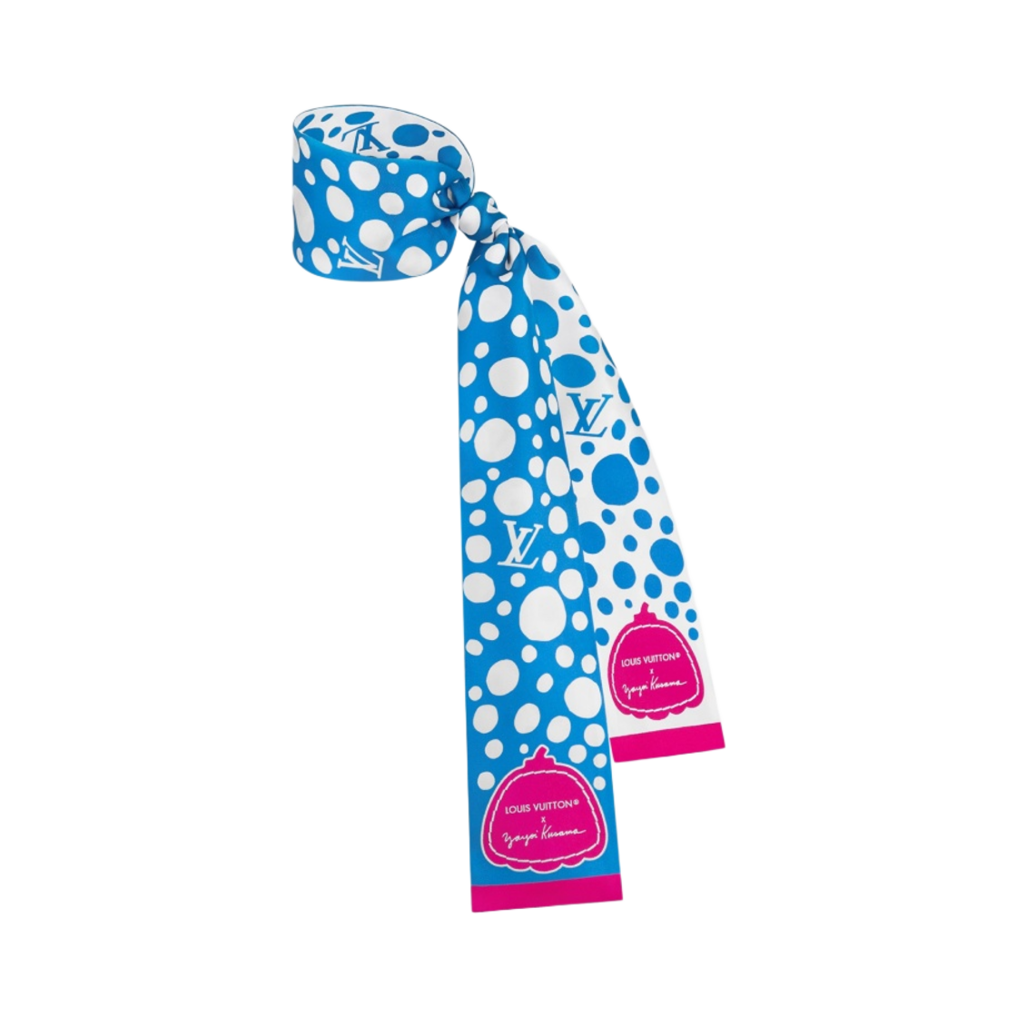 (W) 루이비통 x 야요이 쿠사마 인피니티 닷 방도 블루 화이트((W) Louis Vuitton x YK Infinity Dots Bandeau Blue White) - 2