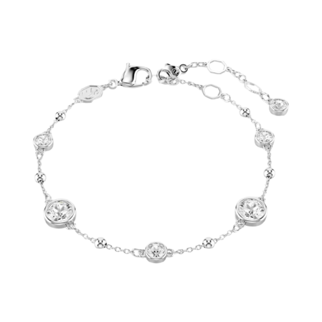 (W) 스와로브스키 임버 브레이슬릿 라운드 컷 화이트 로듐 플래팅((W) Swarovski Imber Bracelet Round Cut White Rhodium Plated)