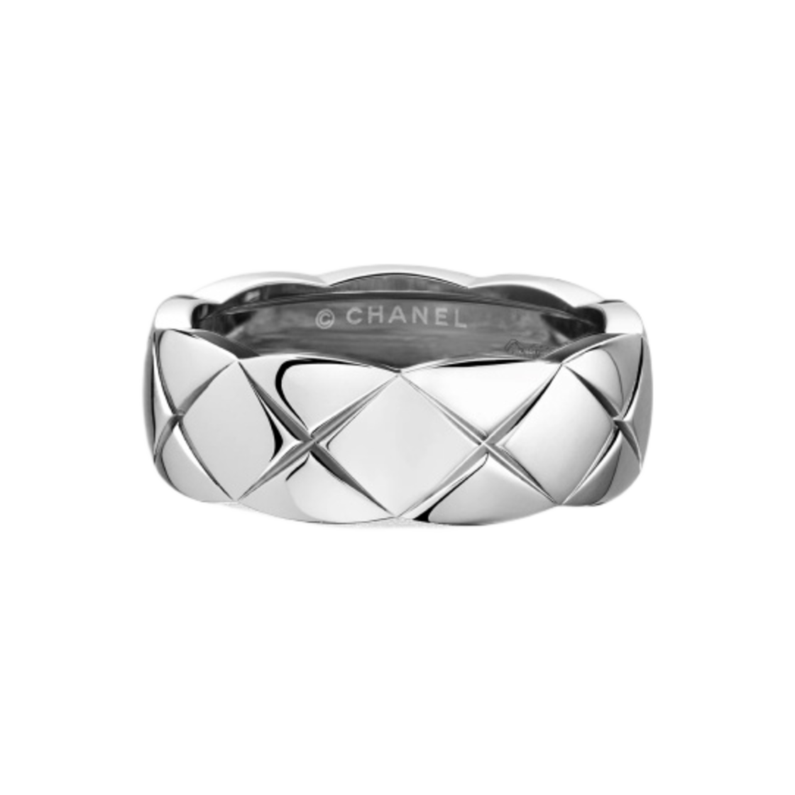 샤넬 코코 크러쉬 링 퀼티드 모티프 스몰 & 18K 화이트 골드(Chanel Coco Crush Ring Quilted Motif Small & 18K White Gold)