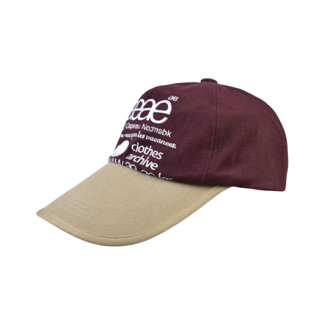 에이에이 웹 로고 투 톤 볼 베이지 버건디(Aeae Web Logo Two Tone Ball Cap Beige Burgandy) - 2