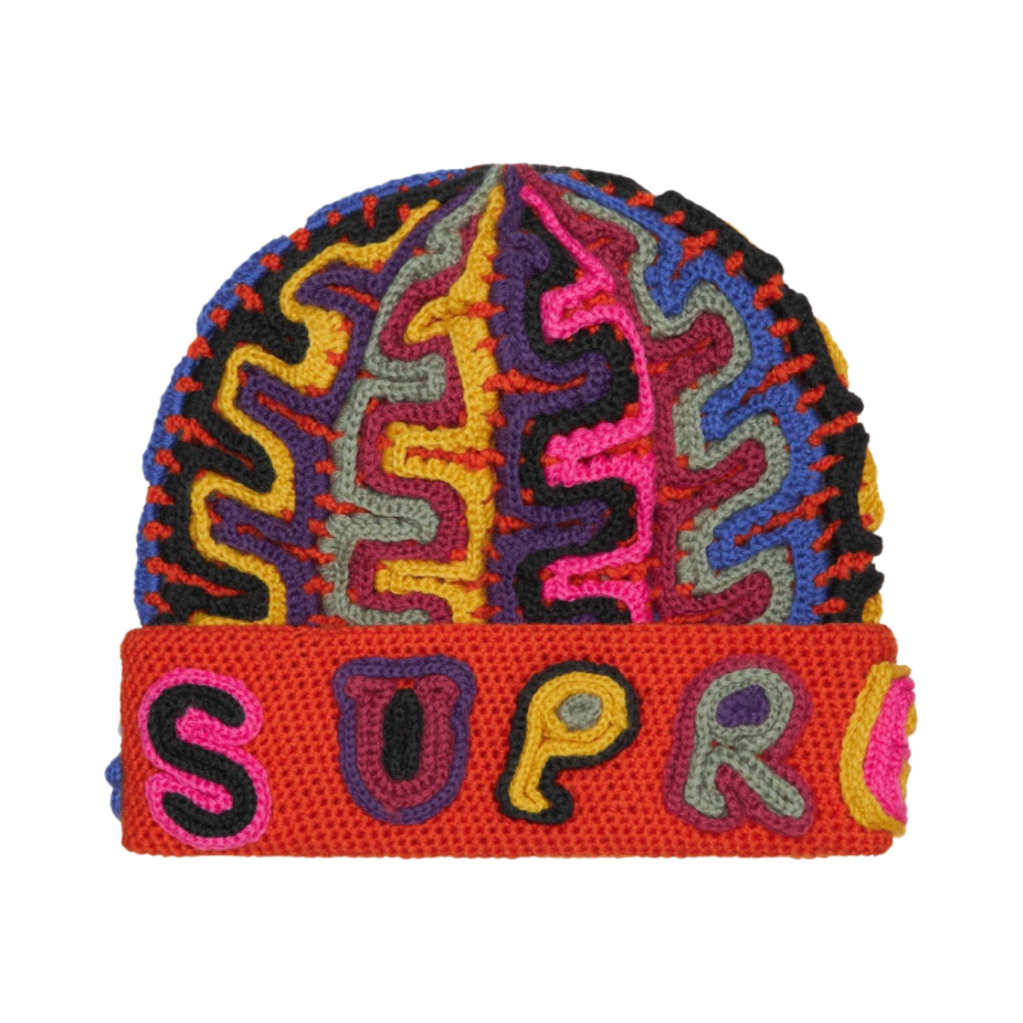 슈프림 얀 아플리케 비니 다크 오렌지 - 24FW