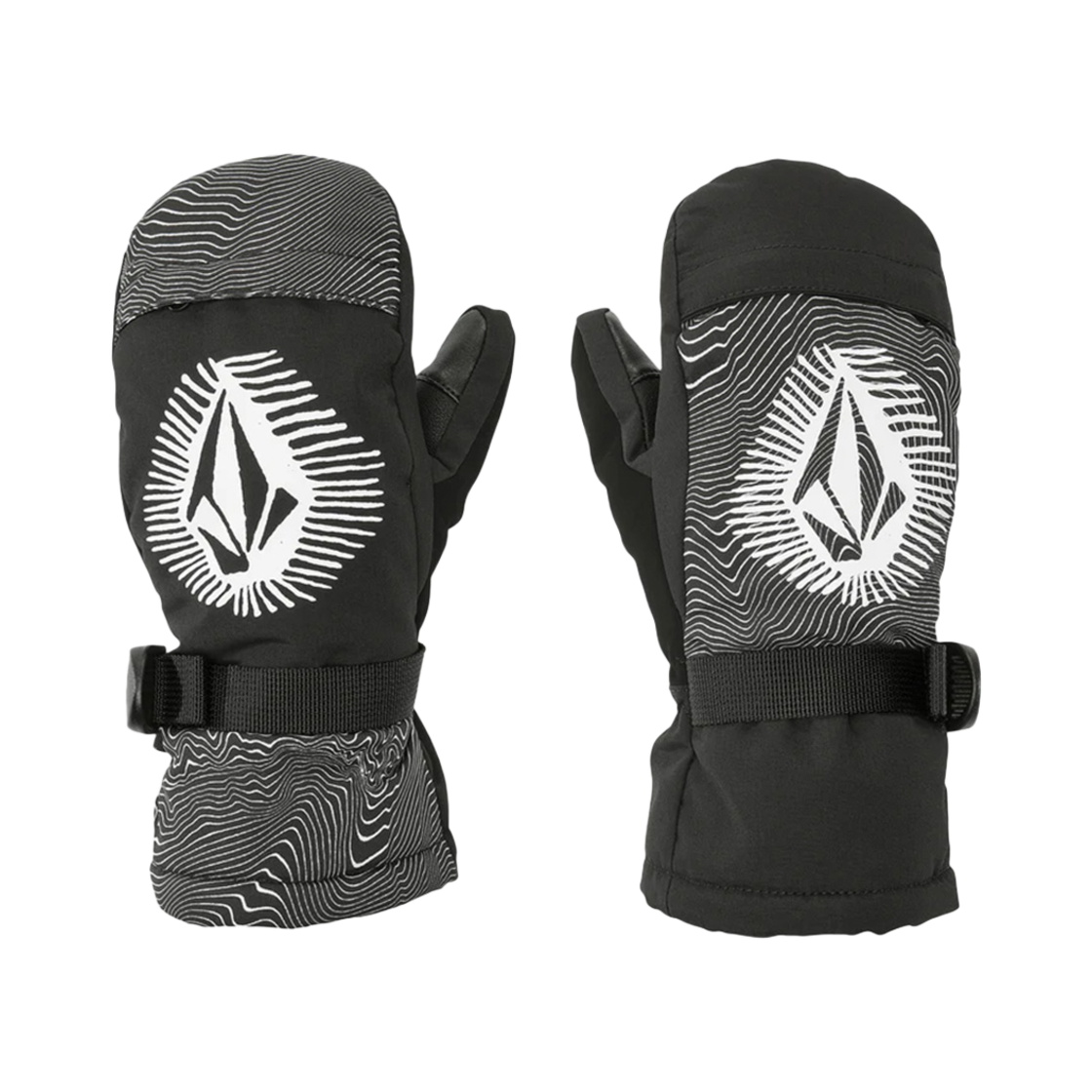 VU244GL801BW Volcom Kids Day Saver Mitt Black White
