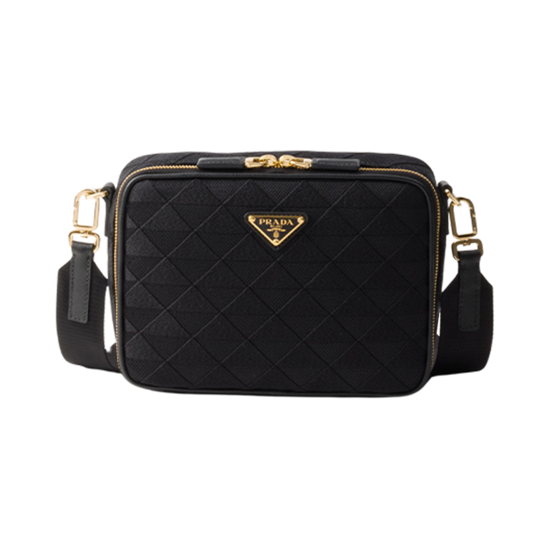 프라다 브리크 자수 패브릭 백 블랙(Prada Brique Embroidered Fabric Bag Black) - 1