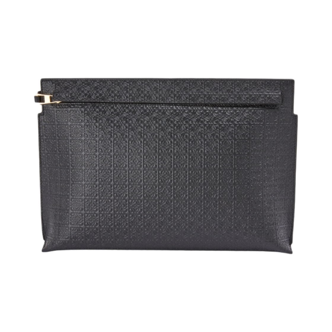 로에베 엠보스 실크 카프스킨 리피트 티 파우치 블랙(Loewe Repeat T Pouch in Embossed Silk Calfskin Black) - 1