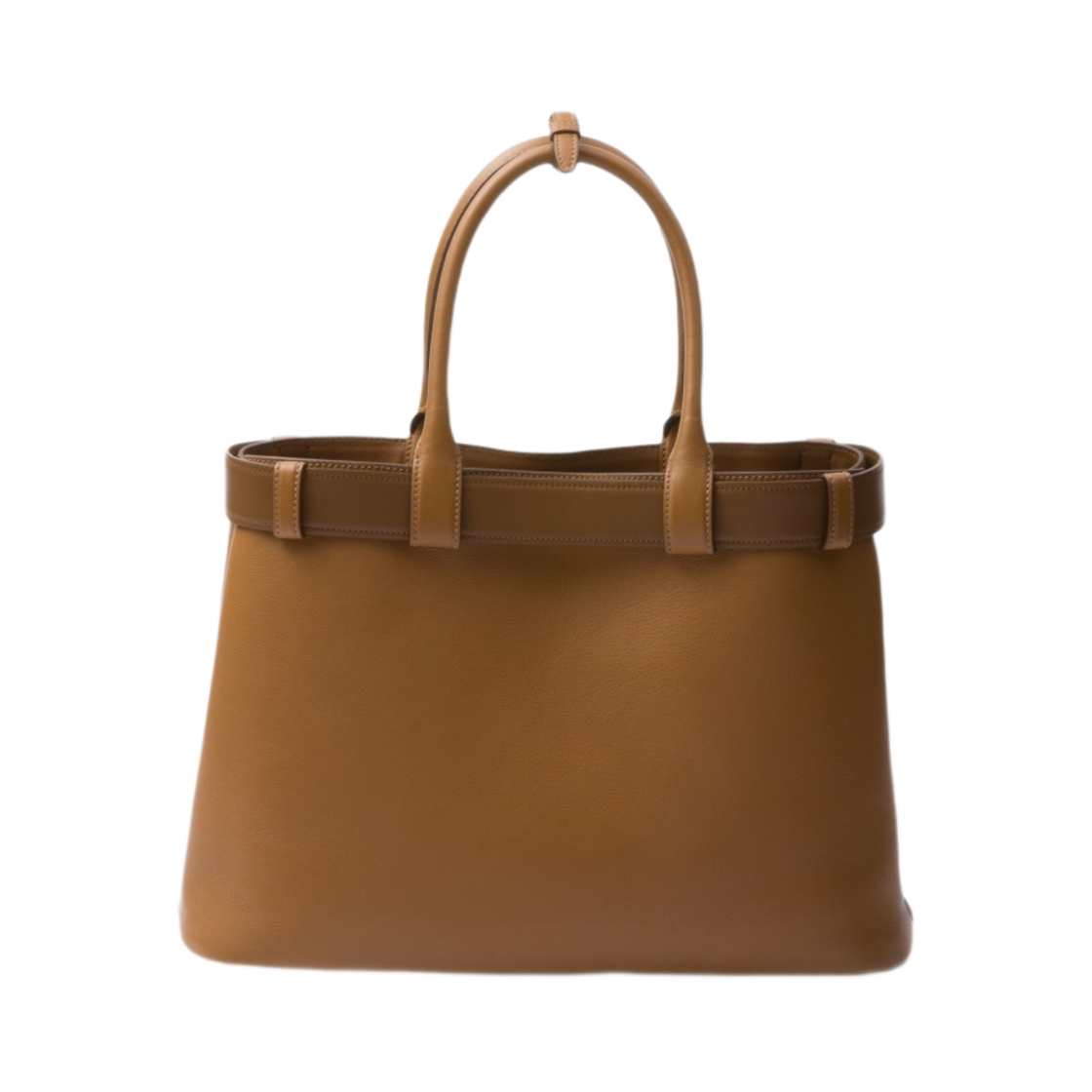 프라다 프라다 버클 라지 레더 핸드백 카라멜(Prada Prada Buckle Large Leather Handbag with Belt Caramel) - 3
