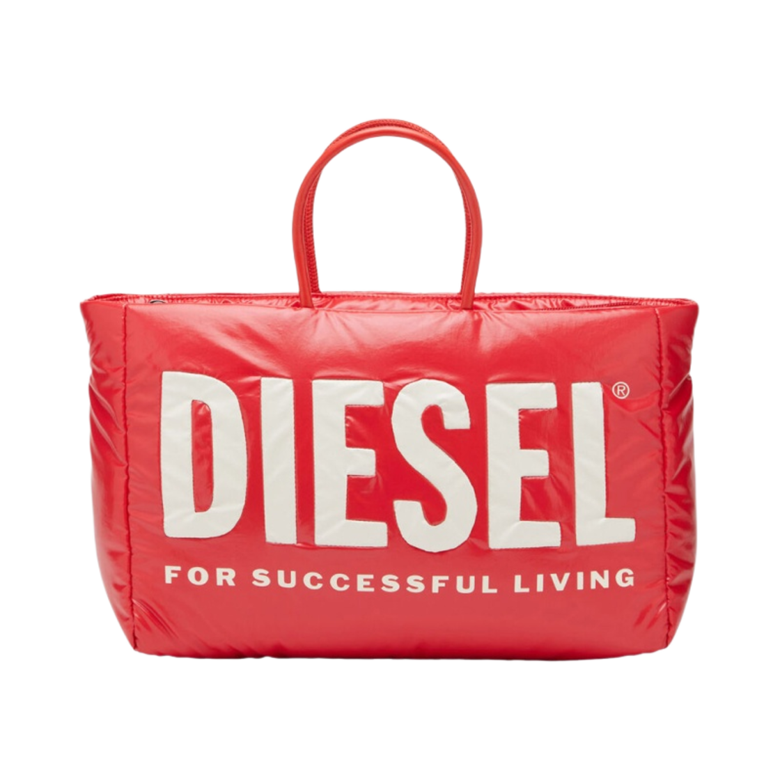 디젤 퍼프 DSL 미디움 토트백 인레이드 로고 레드(Diesel Puff DSL Medium Tote Bag with Inlaid Logo Red) - 1