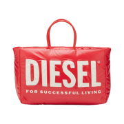 Diesel Puff DSL Medium Tote Bag with Inlaid Logo Red