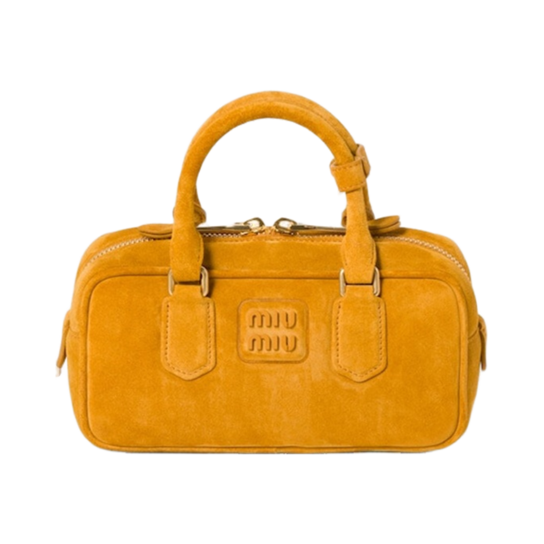 미우 미우 아르카디 패디드 스웨이드 탑 핸들 백 위스키(Miu Miu Arcadie Padded Suede Top Handle Bag Whiskey) - 1