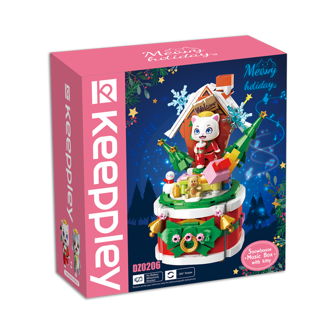 큐만 냥냥 뮤직박스 오르골 블록(QMAN Meow, Meow, Music Box Block) - 1