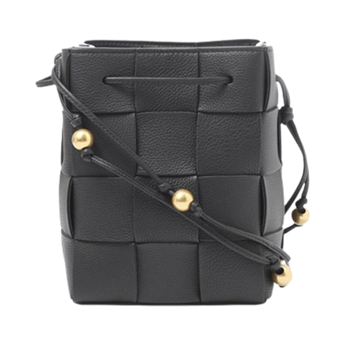 714606VCP138425 Bottega Veneta Intrecciato Mini Bucket Bag Black