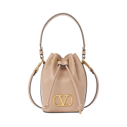 Valentino Vlogo Signature Mini Bucket Bag Nappa Leather Rose Cannelle