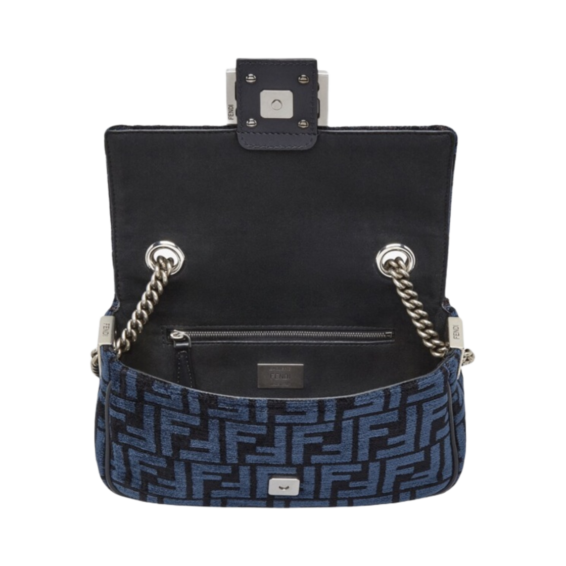 펜디 바게트 체인 미디 FF 테피스트리 패브릭백 다크 블루(Fendi Baguette Chain Midi FF Tapestry Fabric Bag Dark Blue) - 4