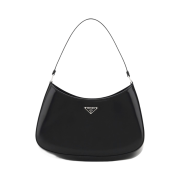 Prada Cleo Brushed Leather Shoulder Bag Black