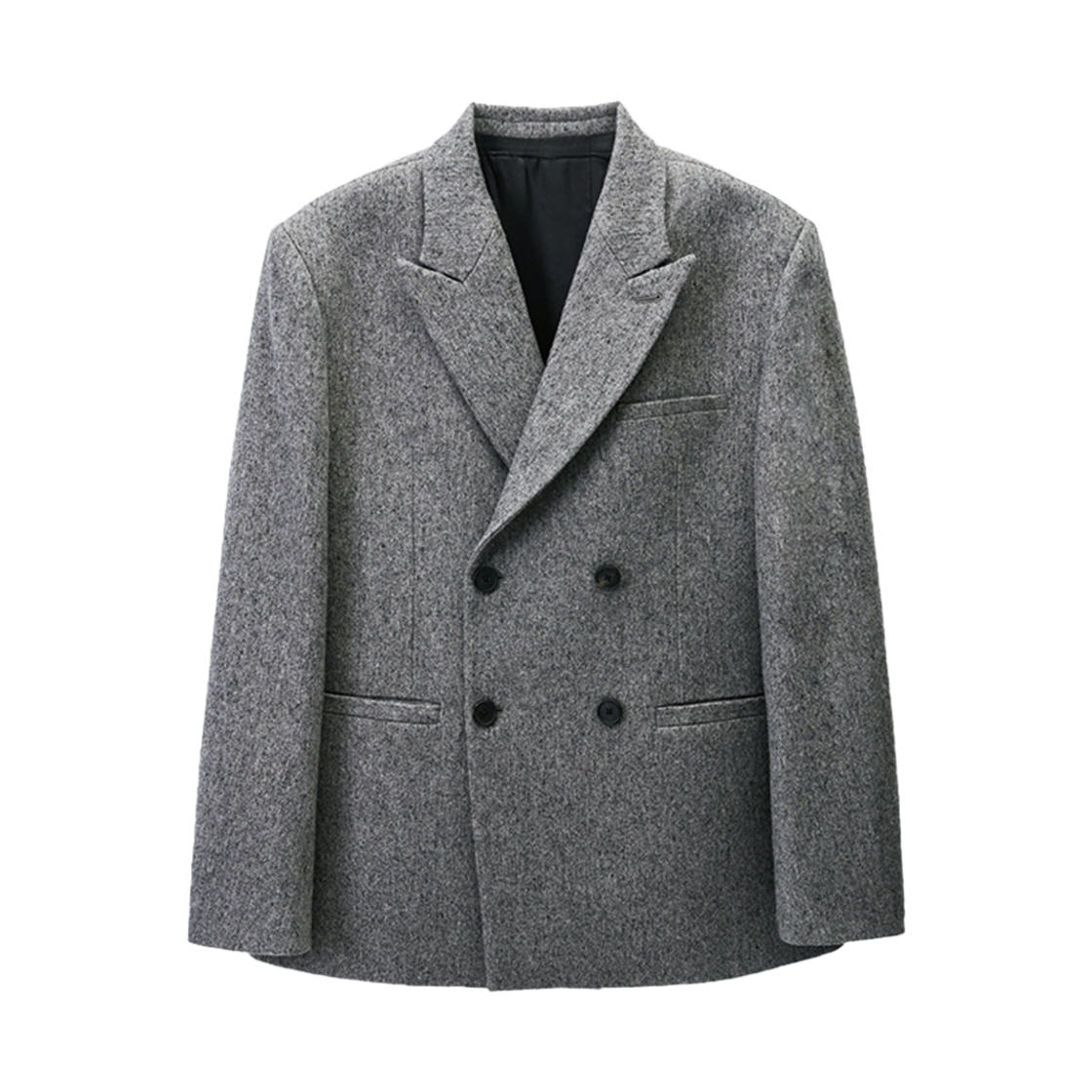 에스티유 백 버튼 더블 블레이져 그레이(STU Back Button Double Blazer Grey)
