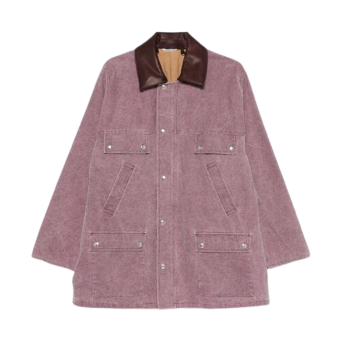 A24AB01HG Auralee Washed Organic Canvas Hunting Blouson Jacket Purple