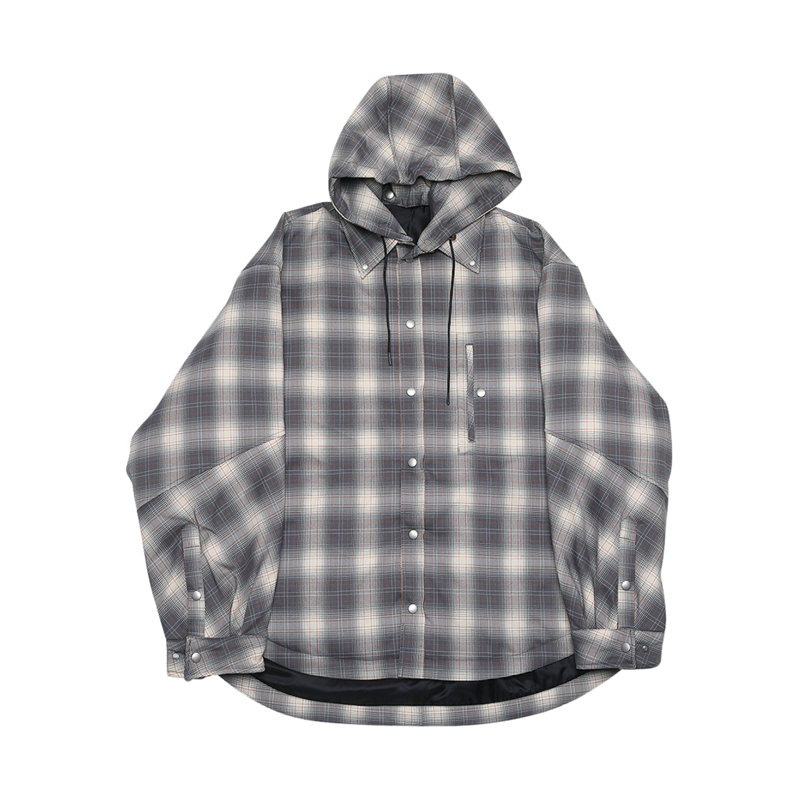 [KREAM 단독] 알렌느 투웨이 후드 셔츠 다운 자켓 그레이 체크