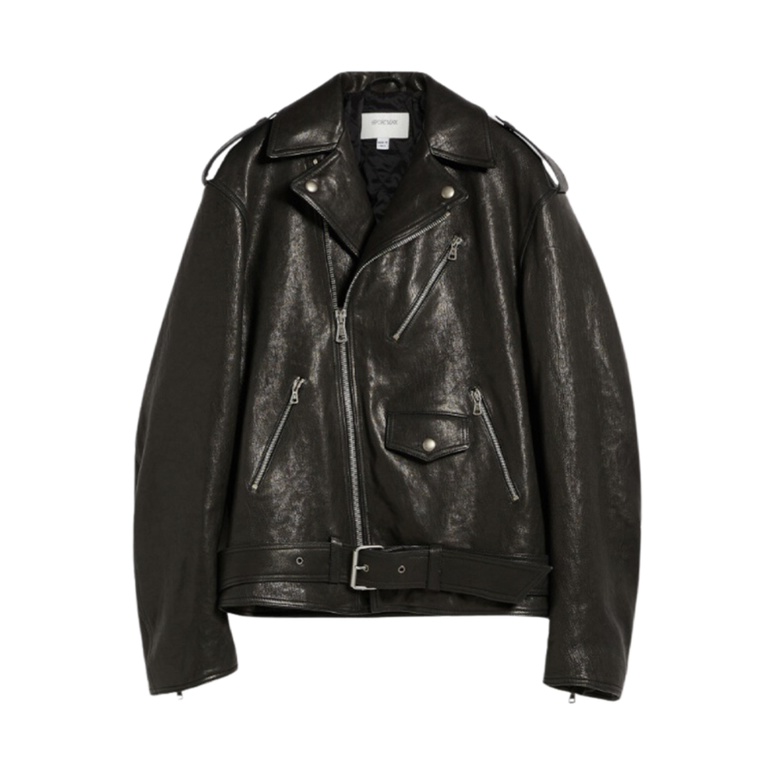 (W) 막스마라 스포츠맥스 사만타 레더 바이커 자켓 블랙((W) Max Mara Sportmax Samanta Leather Biker Jacket Black) - 1