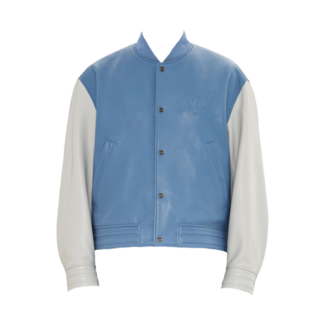 우영미 레더 바시티 자켓 블루 - 23SS(Wooyoungmi Leather Varsity Jacket Blue - 23SS) - 1