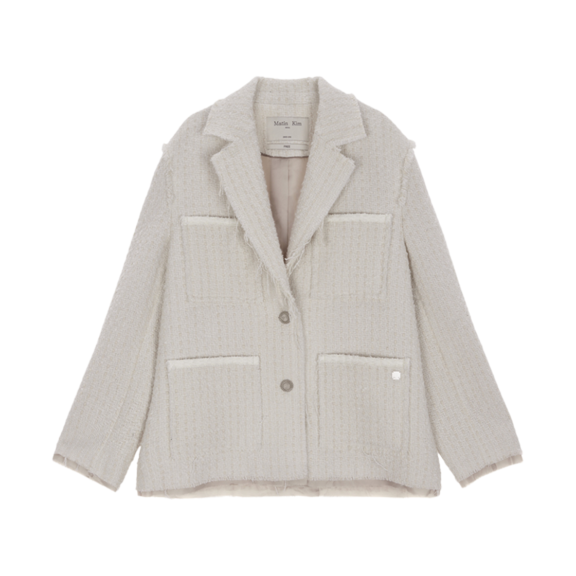 MK2411JK002M (W) Matin Kim Tweed Pocket Blazer Ivory