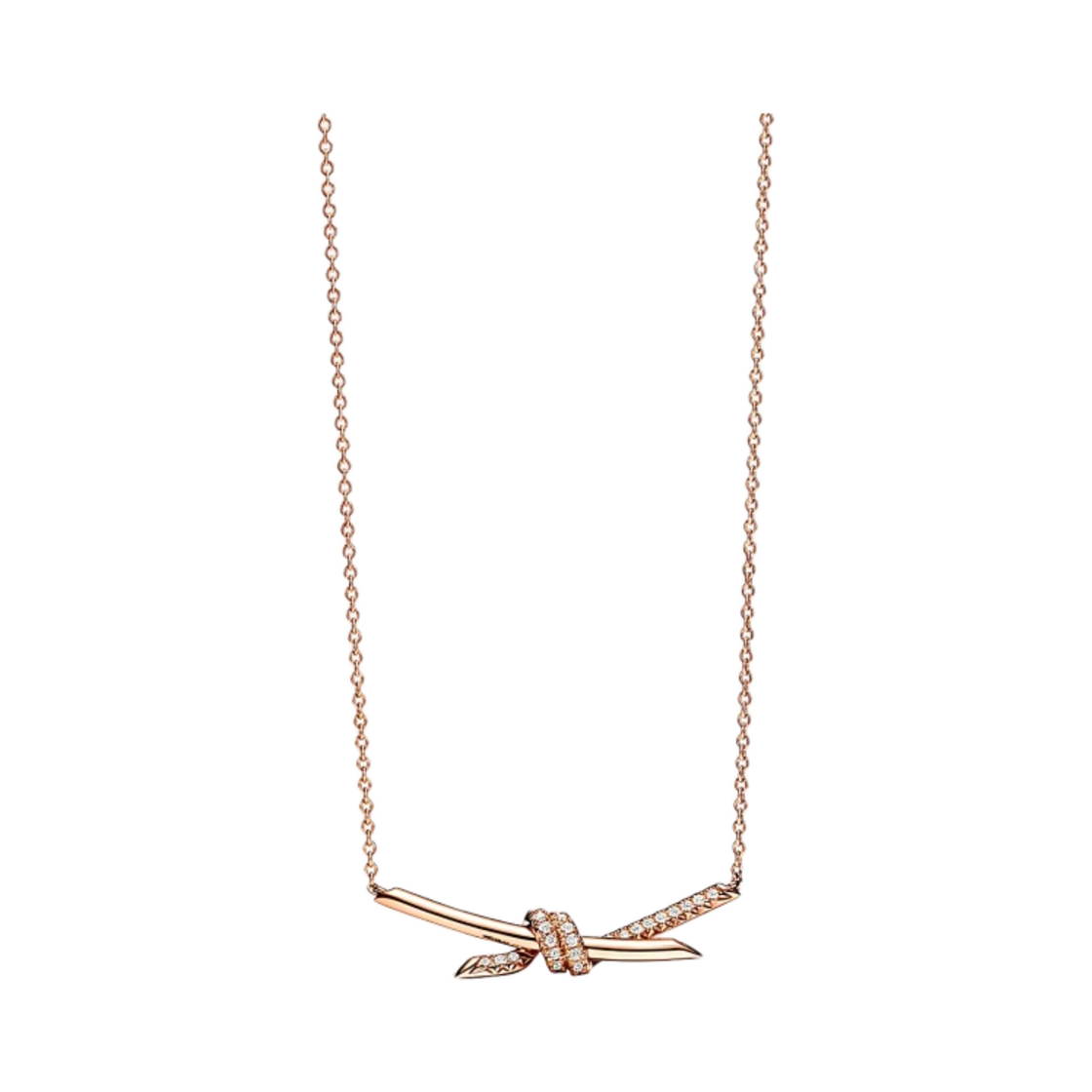 69525865/69683231 Tiffany & Co. Tiffany Knot Pendant 18K Rose Gold with Diamonds