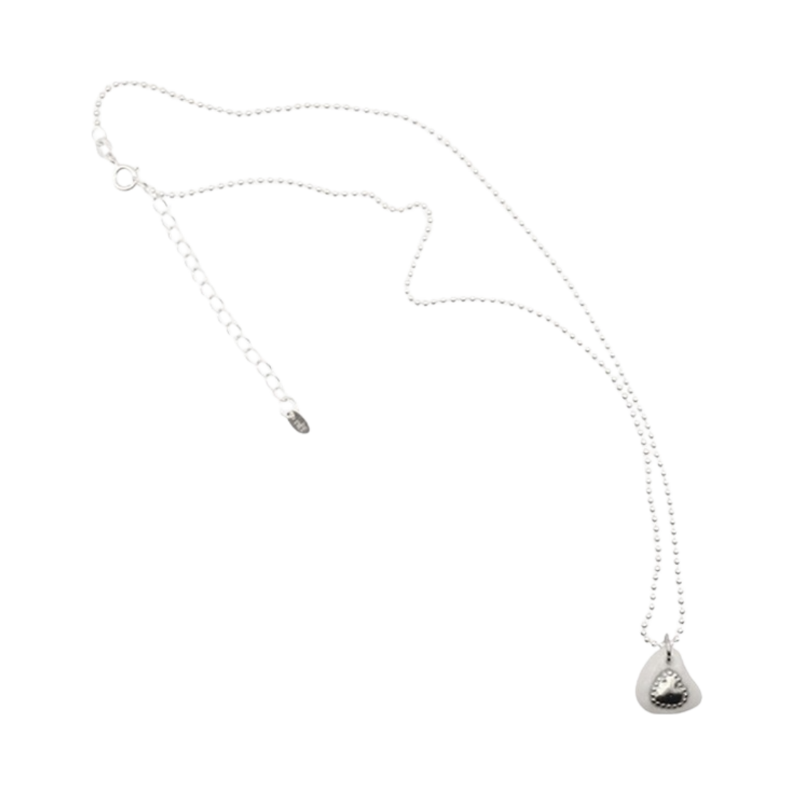 엔프프 하트 쉐입 실버 넥클리스 화이트