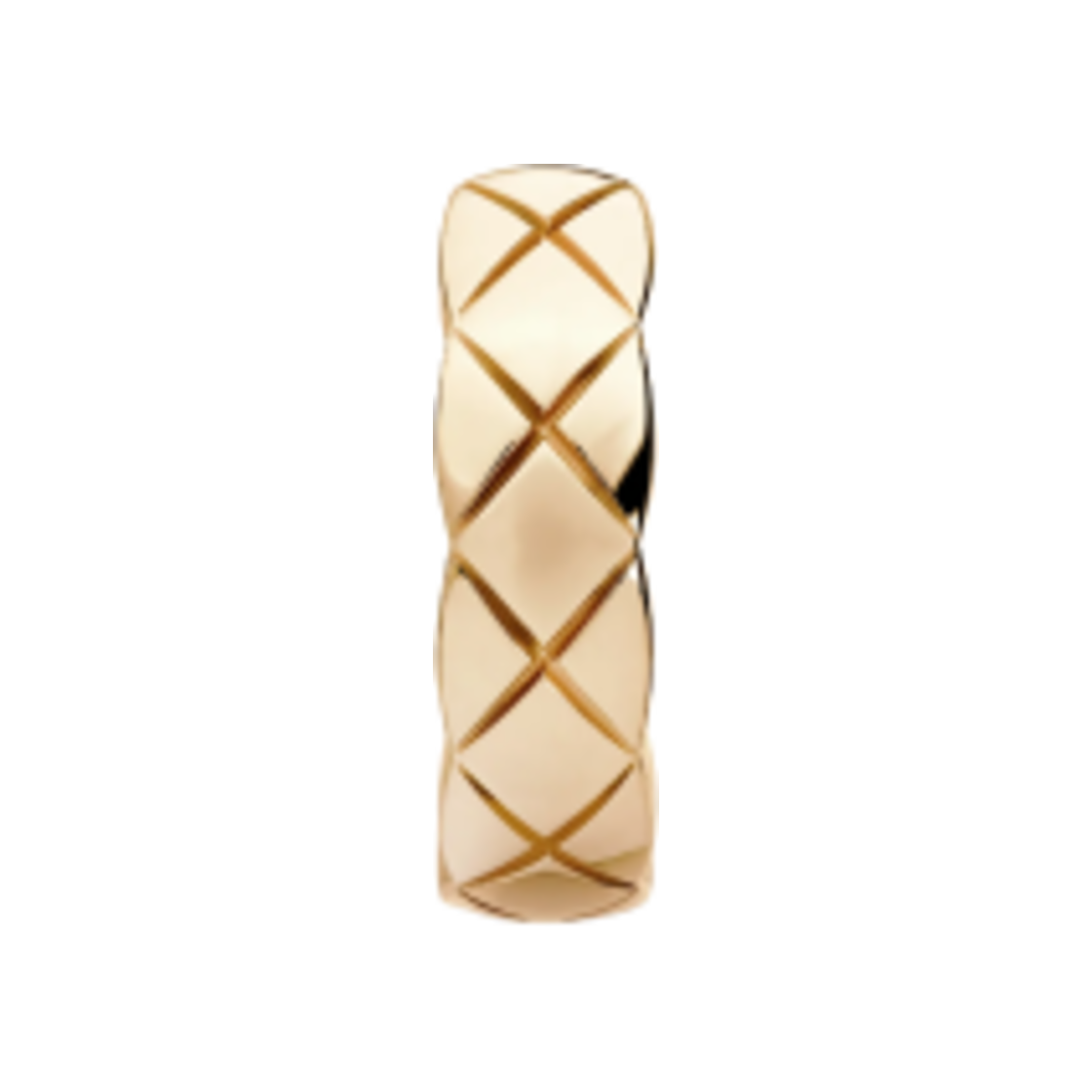 J12686 (W) Chanel Coco Crush Single Earring Quilted Motif & 18K Beige Gold