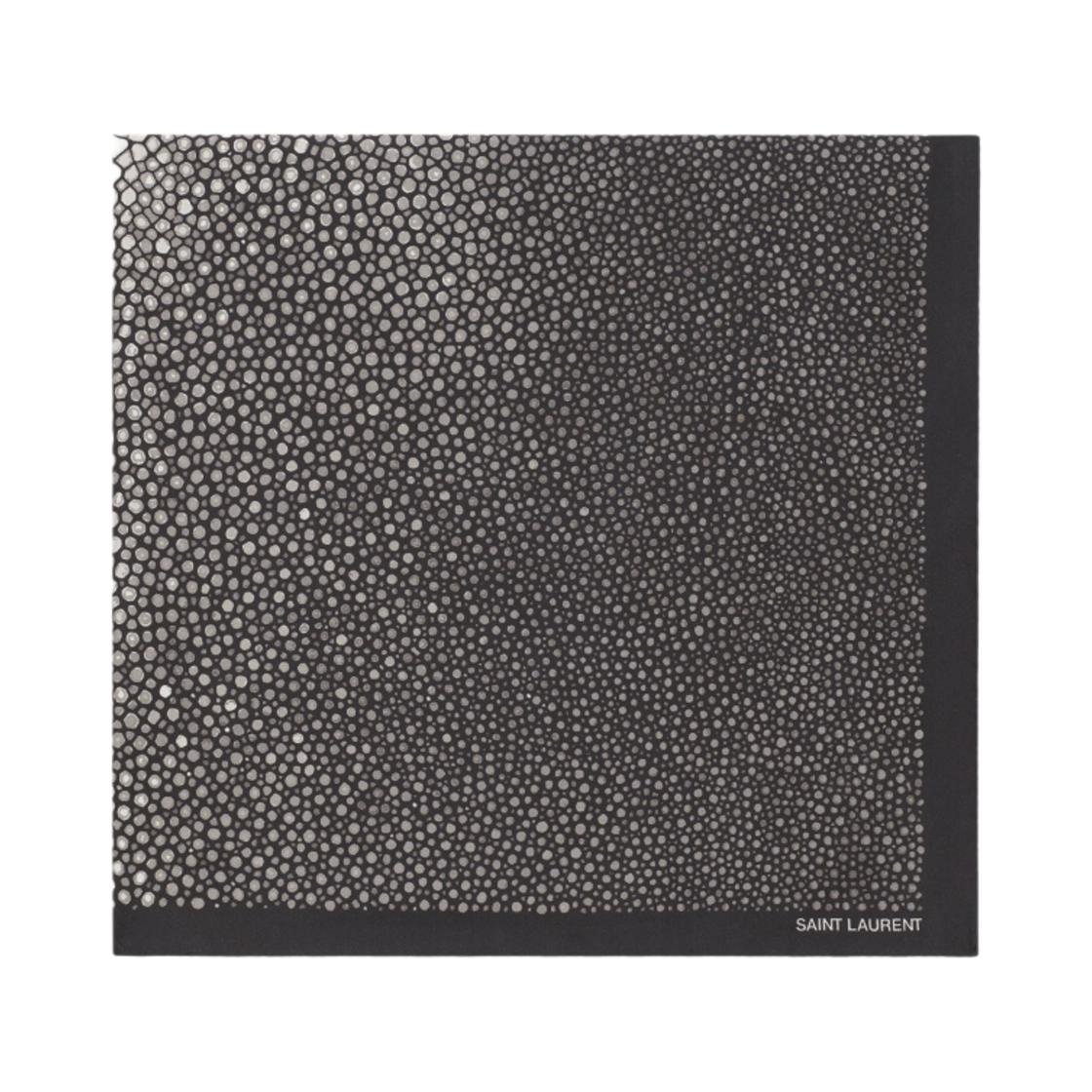 (W) 생로랑 갈루샤 패턴 스퀘어 반다나 실크 트윌 블랙 앤 미디움 그레이((W) Saint Laurent Galuchat Pattern Square Bandana In Silk Twill Black And Medium Grey) - 1