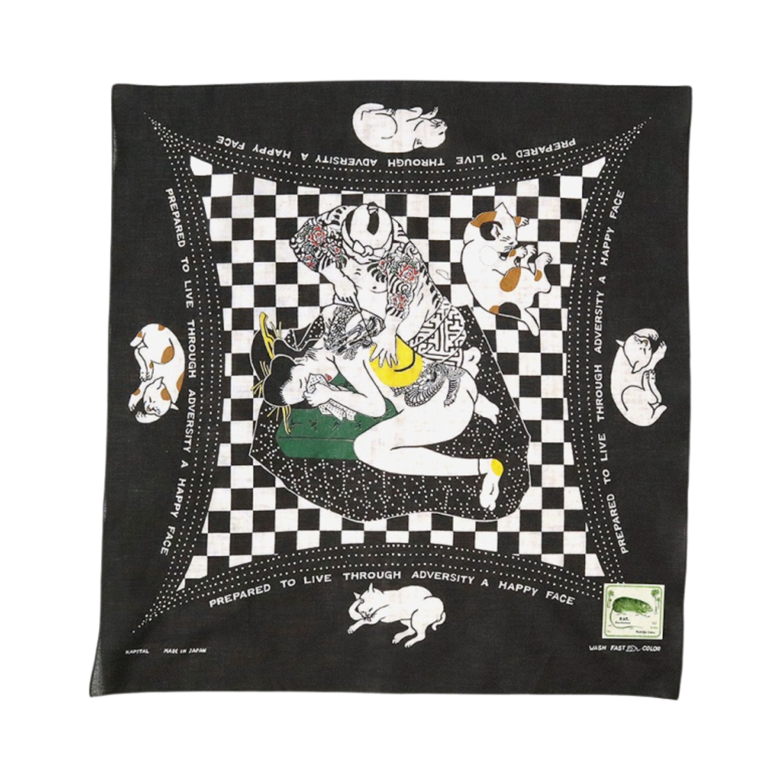 캐피탈 패스트컬러 셀비지 반다나 블랙(Kapital Fastcolor Selvedge Bandana Black)
