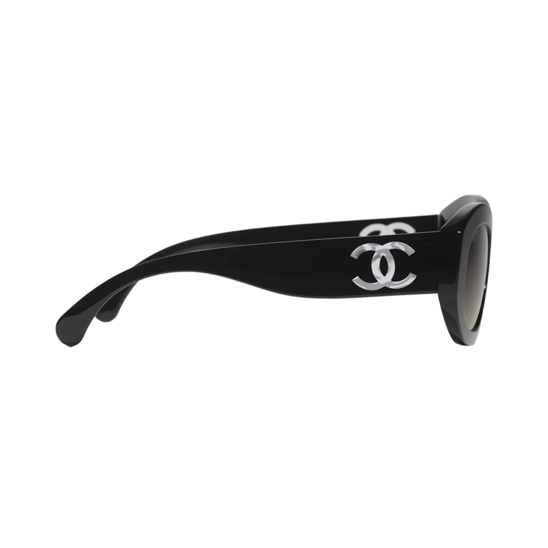 샤넬 오발 선글라스 아세테이트 나일론 & 블랙 인터내셔널 핏(Chanel Oval Sunglasses Acetate Nylon & Black International Fit) - 3