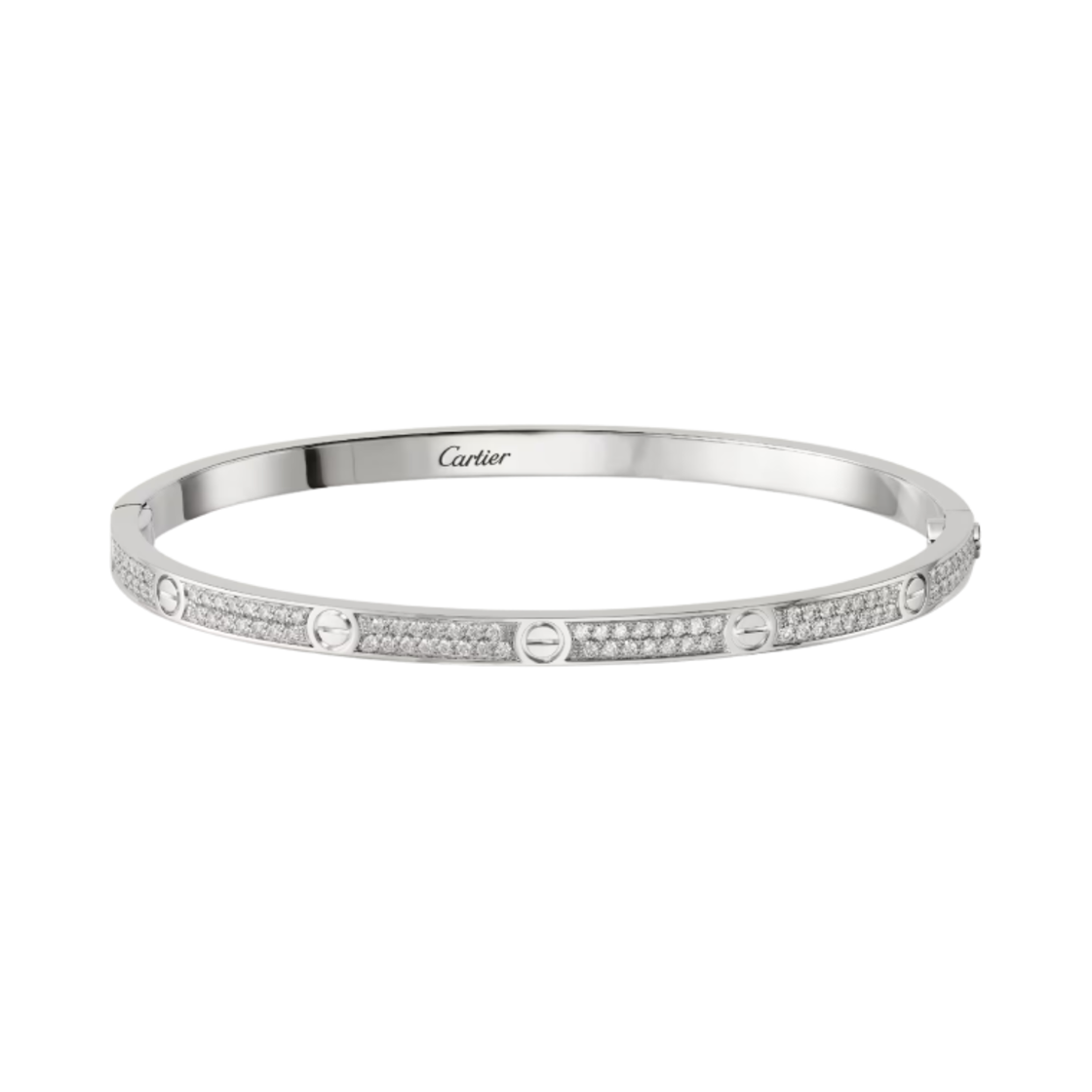 까르띠에 러브 브레이슬릿 스몰 파베 화이트 골드 다이아몬드
