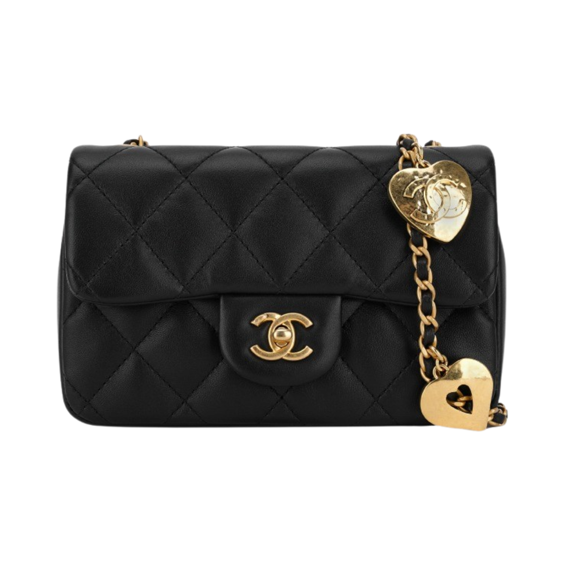 샤넬 미니 플랩백 램스킨 & 골드 메탈 블랙(Chanel Mini Flap Bag Lambskin & Gold Black) - 1