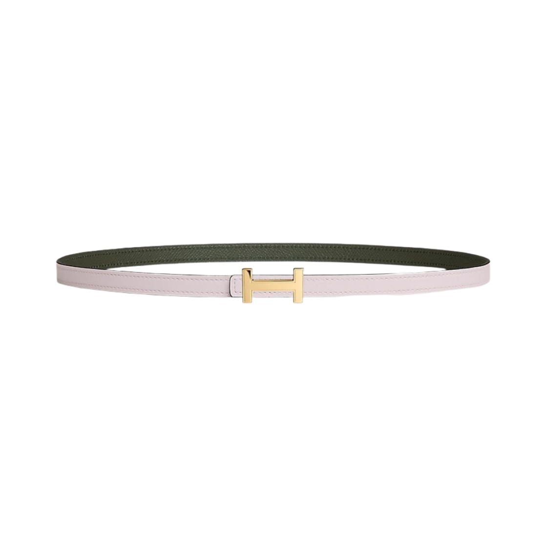 (W) 에르메스 포커스 벨트 버클 & 리버서블 가죽 스트랩 13mm & 골드 모브 빨 베르 드 그리((W) Hermes Focus Belt Buckle & Reversible Leather Strap 13mm & Gold Mauve Pale Vert De Gris) - 1