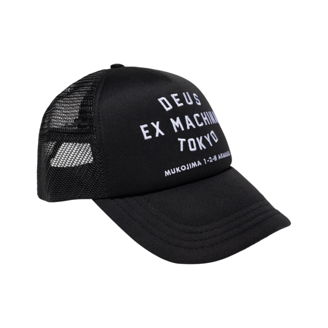 데우스 엑스 마키나 도쿄 아사쿠사 어드레스 트러커 캡 블랙(Deus Ex Machina Tokyo Asakusa Address Trucker Cap Black)