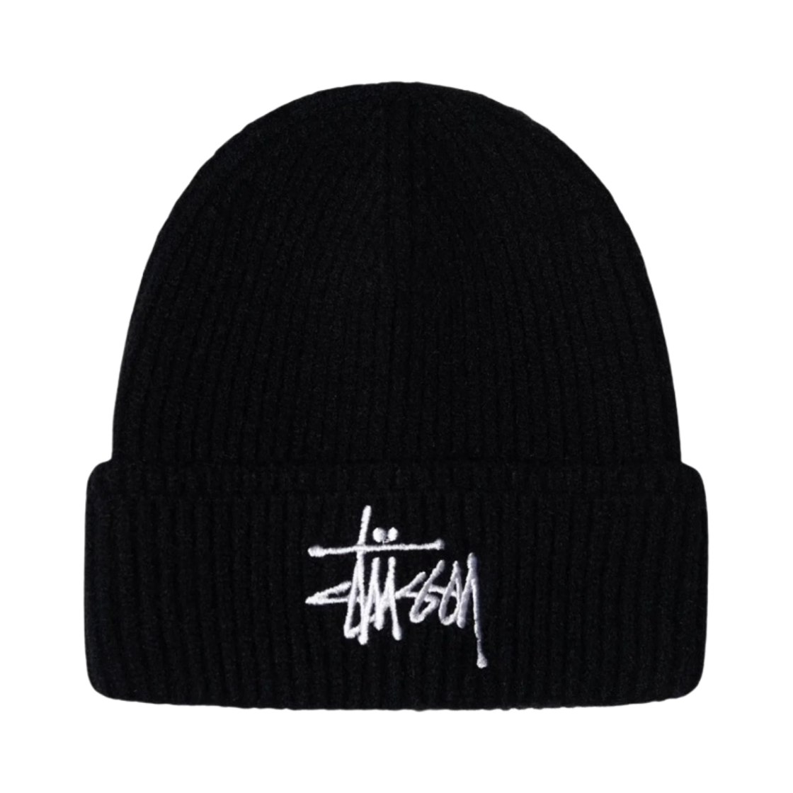 스투시 베이직 커프 비니 블랙