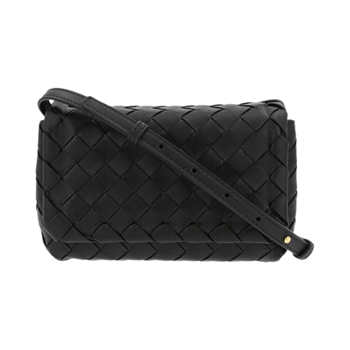 609412V3UH38425 Bottega Veneta Intrecciato Crossbody Bag Black