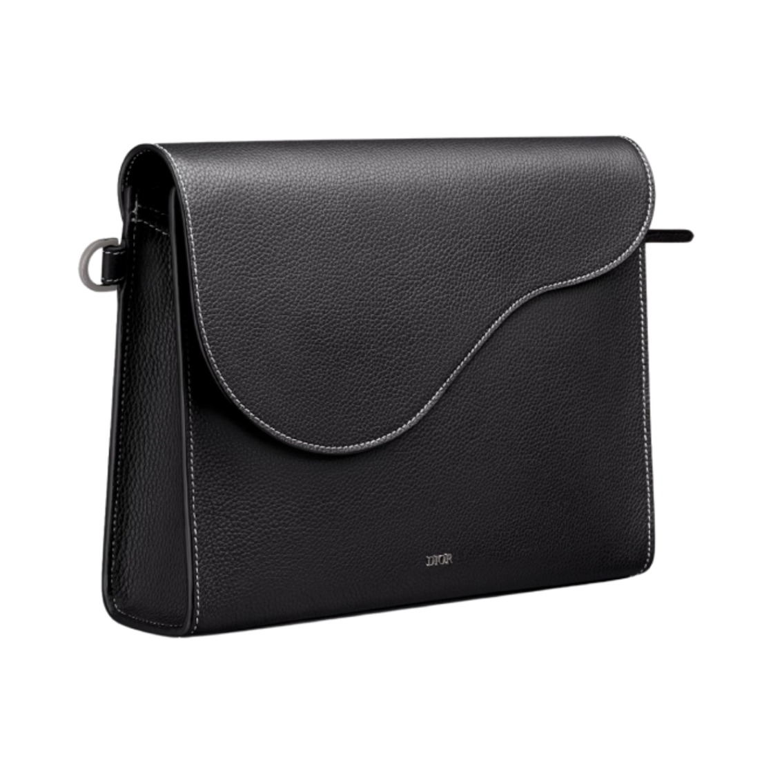 디올 새들 A5 트라이앵글 파우치 그레인드 카프스킨 블랙(Dior Saddle A5 Triangle Pouch Grained Calfskin Black) - 3