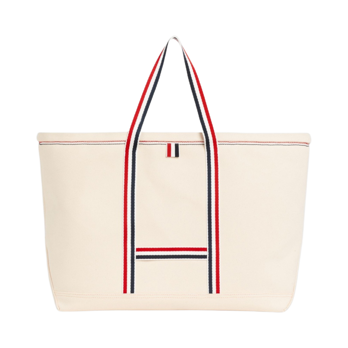 톰브라운 더블 페이스 코튼 캔버스 미디움 툴 토트백 오프 화이트(Thom Browne Double Face Cotton Canvas Medium Tool Tote Bag Off White) - 3