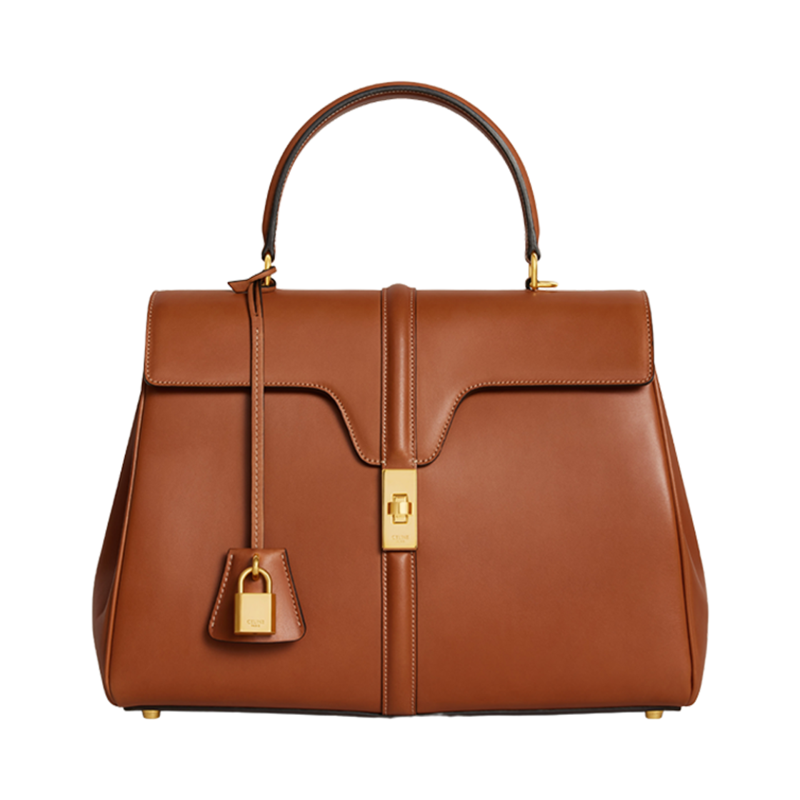 187373BF9-03TN Celine Classique 16 Bag in Natural Calfskin Tan