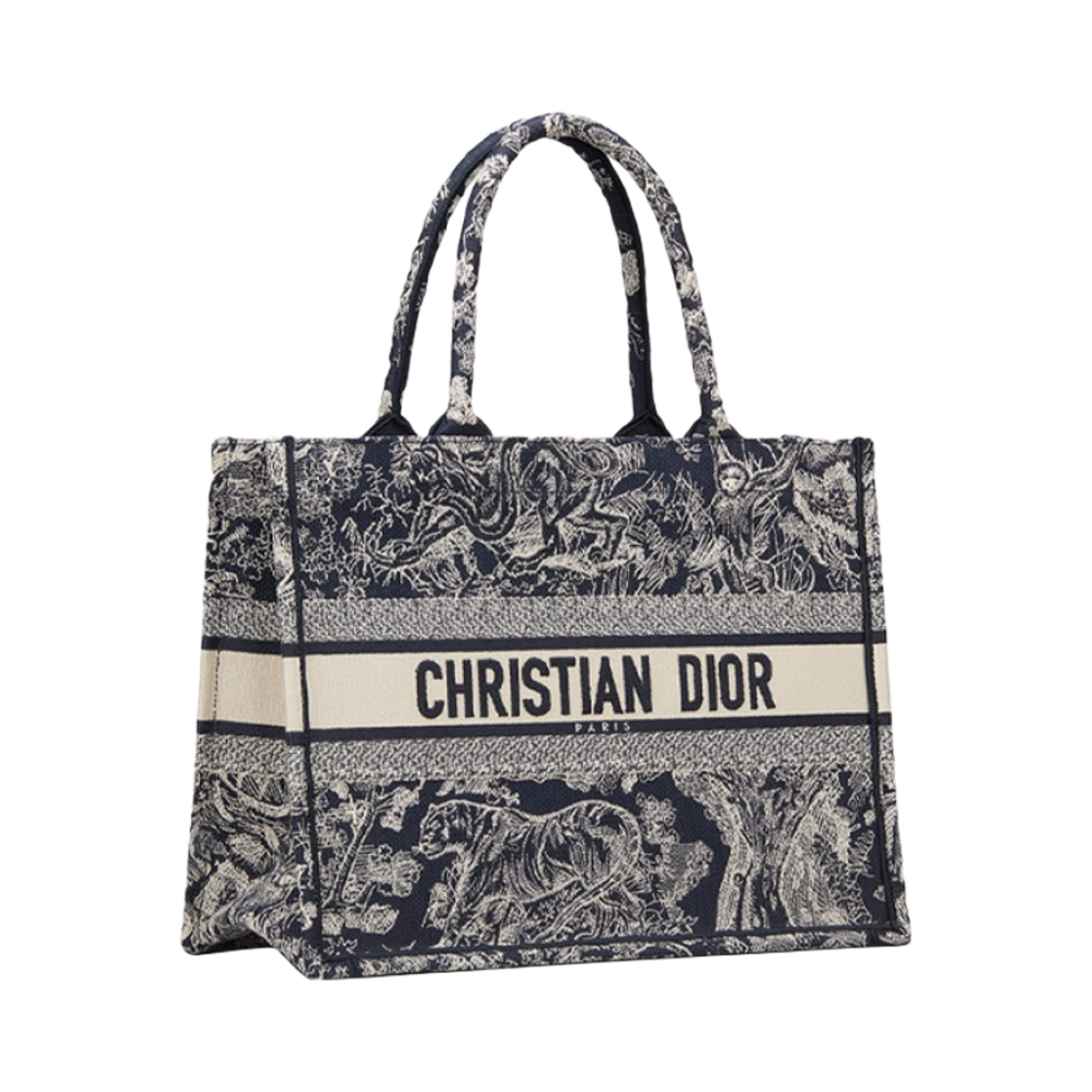 디올 미디움 북 토트백 블루 에크루 리버스(Dior Medium Book Tote Blue Ecru Reverse) - 2