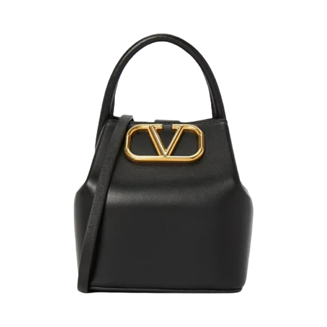 P0Y08VNL0NO Valentino Vlogo Signature Nappa Mini Bucket Bag Black
