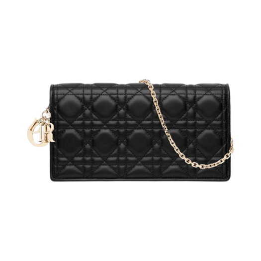 S0204ONMJ-M900 Dior Lady Pouch Cannage Lambskin Black