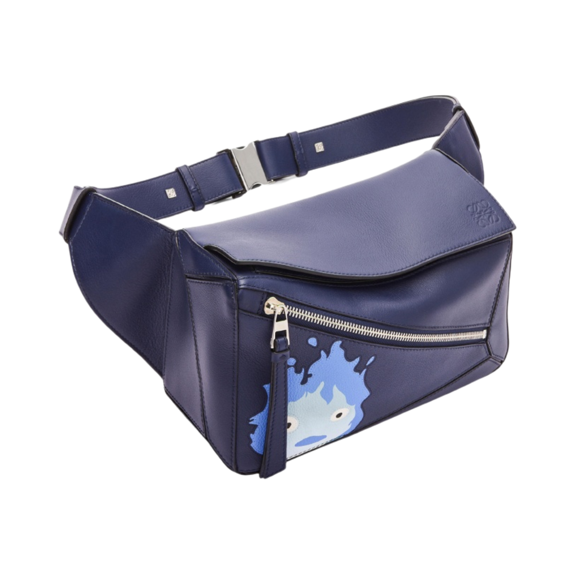 로에베 x 하울의 움직이는 성 캘시퍼 스몰 퍼즐 범백 클래식 카프스킨 마린(Loewe x Howl's Moving Castle Calcifer Small Puzzle Bumbag in Classic Calfskin Marine) - 3