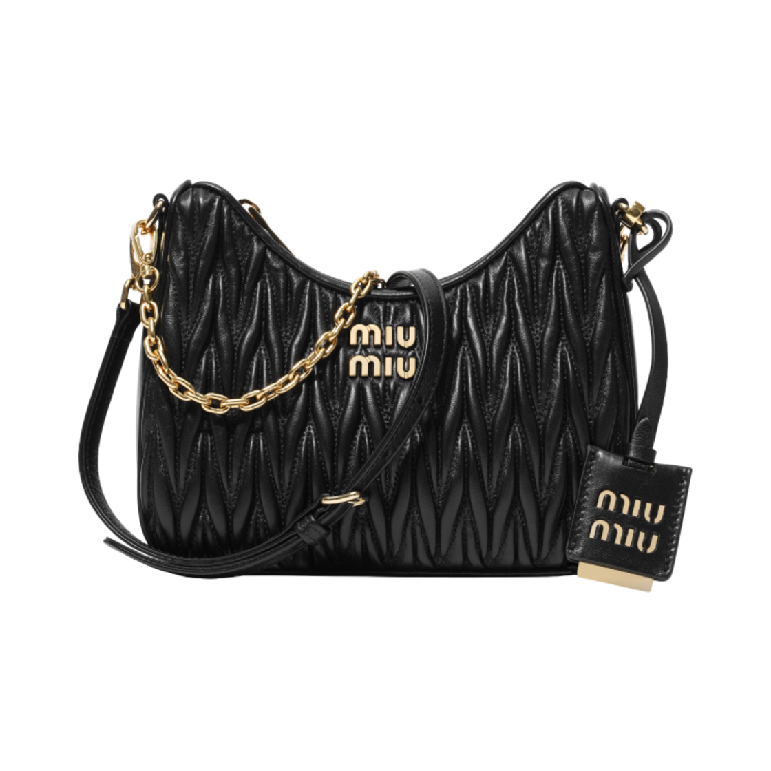 5BH211-N88-F0002/5BH211-AN88-F0002 Miu Miu Matelasse Nappa Leather Shoulder Bag Black