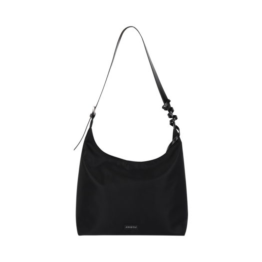 ANC-25SS024 Anoetic Nylon Hobo Bag & Card Wallet Set Black