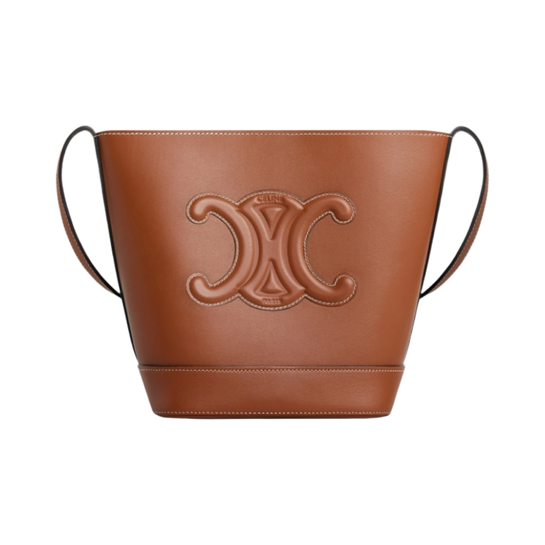 113783DU3-04LU Celine Small Bucket Cuir Triomphe in Smooth Calfskin Tan